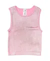 Malibu Sugar Girls' Metallic Paint Ribbed Sleeveless Top (8-14) - Big Kid In Pink