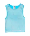 Malibu Sugar Girls' Metallic Paint Ribbed Sleeveless Top (8-14) - Big Kid In Blue