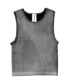 Malibu Sugar Girls' Metallic Paint Ribbed Sleeveless Top (8-14) - Big Kid In Black