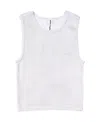 Malibu Sugar Girls' Metallic Paint Ribbed Sleeveless Top (8-14) - Big Kid In White