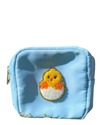 Malibu Sugar Kids' Girls' Nylon Pouch With Easter Patches In Blue