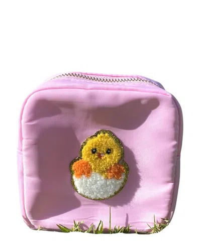 Malibu Sugar Kids' Girls' Nylon Pouch With Easter Patches In Pink