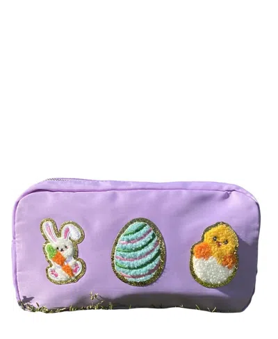Malibu Sugar Kids' Girls' Nylon Pouch With Easter Patches In Purple