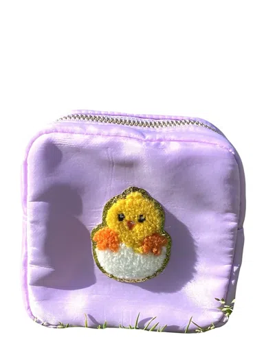 Malibu Sugar Kids' Girls' Nylon Pouch With Easter Patches In Purple