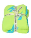 Malibu Sugar Girls' Reversible Blanket - Big Kid In New Sky Blue - Neon Yellow