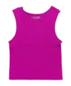 Malibu Sugar Girls' Ribbed Crop Sports Tank Top (4-6x) - Little Kid In Dark Purple