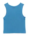 Malibu Sugar Girls' Ribbed Crop Sports Tank Top (4-6x) - Little Kid In Denim Blue