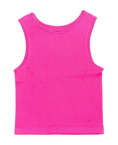 Malibu Sugar Girls' Ribbed Crop Sports Tank Top - Big Kid In Fall Fuchsia