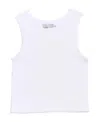 Malibu Sugar Girls' Ribbed Crop Sports Tank Top (4-6x) - Little Kid In White