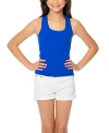 Malibu Sugar Ribbed Racer Back Tank Top - Big Kid In Cobalt