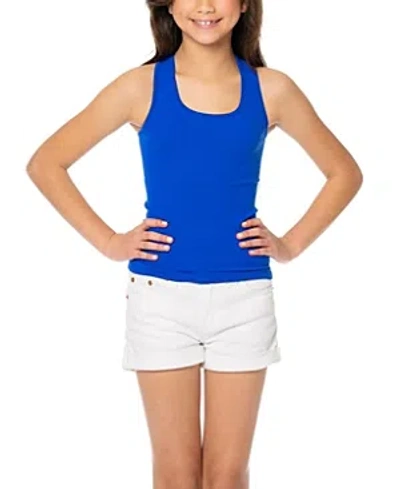 Malibu Sugar Girls' Ribbed Racer Back Tank Top - Big Kid In Cobalt