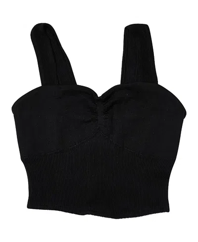 Malibu Sugar Girls' Ribbed Wide Strap Cami - Big Kid In Black