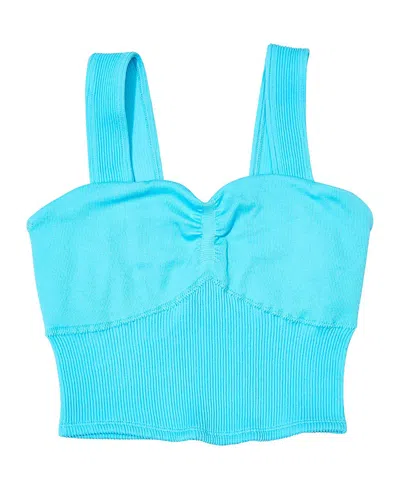 Malibu Sugar Girls' Ribbed Wide Strap Cami - Big Kid In Blue