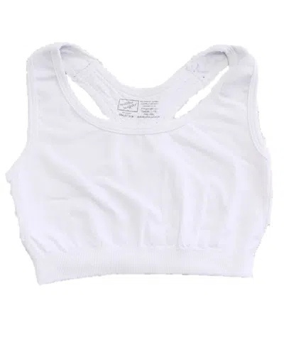 Malibu Sugar Girls' Side Line Sports Bra (8-14) - Big Kid In White