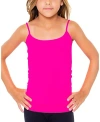 Malibu Sugar Girls Solid Full Cami - Big Kid 10-14 In Neon Fuchsia