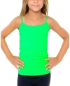 Malibu Sugar Girls Solid Full Cami - Big Kid 10-14 In Neon Green