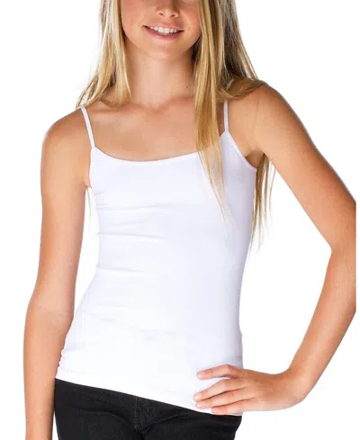 Malibu Sugar Girls' Solid Full Cami, Bundle Of Two - Big Kid In Nude And White