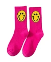 Malibu Sugar Happy Face Socks - Big Kid 8-12 In Hot Pink