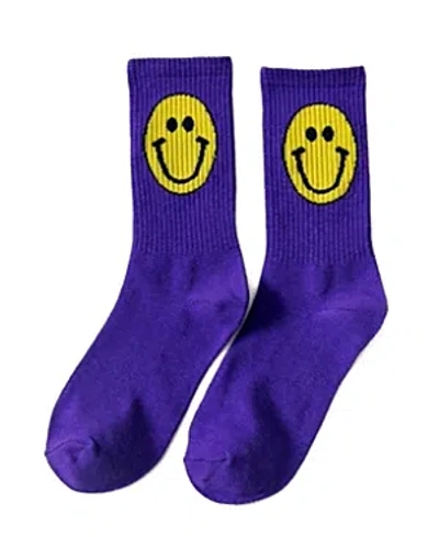 Malibu Sugar Happy Face Socks - Big Kid 8-12 In Blue