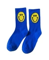 Malibu Sugar Happy Face Socks - Big Kid 8-12 In Royal Color