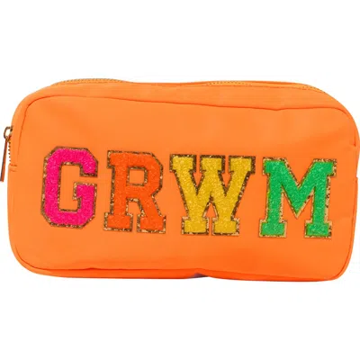 Malibu Sugar Kids'  Nylon Pouch W/ Grwm Patch In Orange