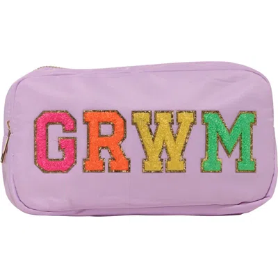 Malibu Sugar Kids'  Nylon Pouch W/ Grwm Patch In Purple