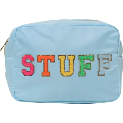 Malibu Sugar Kids'  Nylon Pouch W/ Stuff Patch In Blue