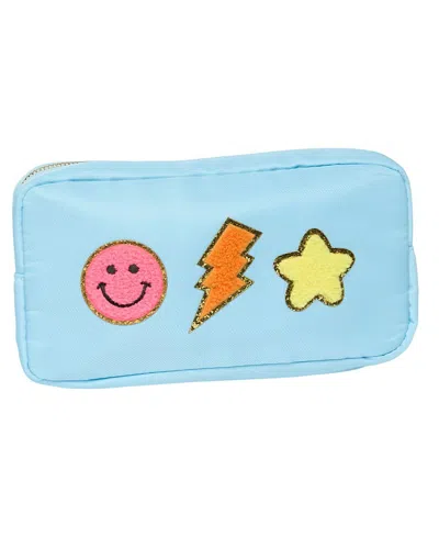 Malibu Sugar Kids' Nylon Pouch With Assorted Patches In Black
