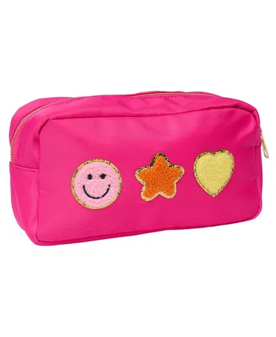 Malibu Sugar Kids' Nylon Pouch With Assorted Patches In Black