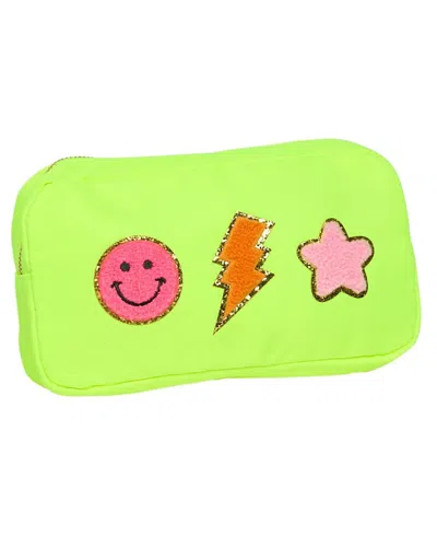 Malibu Sugar Kids' Nylon Pouch With Assorted Patches In Blue