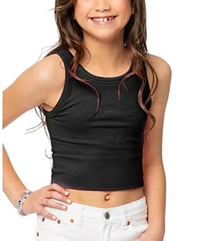 Malibu Sugar One Size Girls Chevron Sleeveless Top - Big Kid 8-14 In Black