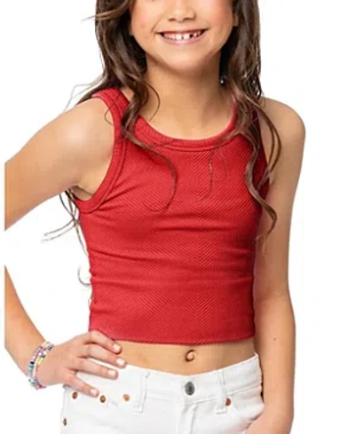 Malibu Sugar One Size Girls Chevron Sleeveless Top - Big Kid 8-14 In Red