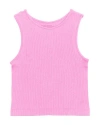 Malibu Sugar Littles Ribbed Crop Sport Tank Top In Pink