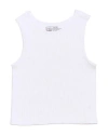 Malibu Sugar Littles Ribbed Crop Sport Tank Top In White
