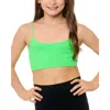 Malibu Sugar Kids'  Solid Bra Cami In Green