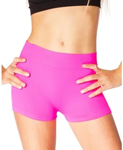 Malibu Sugar Solid Girl Boy Shorts - Big Kid 7-14 In Neon Fuchsia