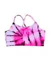Malibu Sugar Girls' Swirl Tie Dye Bra Cami (4-6x) - Little Kid In Pink-black-white
