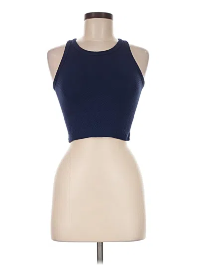 Pre-owned Malibu Sugar Tank Top Blue Halter Neckline Tops