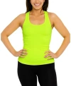 Malibu Sugar Teen Ribbed Racer Back Tank Top - Juniors 12-16 In Neon Yellow