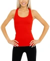 Malibu Sugar Teen Ribbed Racer Back Tank Top - Juniors 12-16 In Red