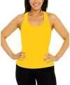 Malibu Sugar Teen Ribbed Racer Back Tank Top - Juniors 12-16 In Yellow