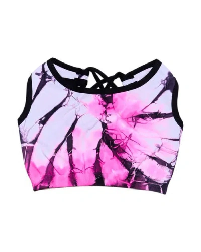 Malibu Sugar Kids'  Tie Dye Sports Bra In Purple