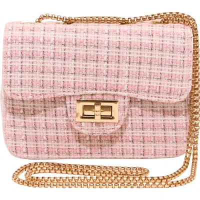 Malibu Sugar Kids'  Tweed Luxe Mini Purse Collection In Pink