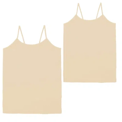 Malibu Sugar Kids'  Two Solid Camis In Neutral