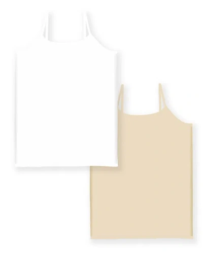 Malibu Sugar Kids'  Two Solid Full Cami In White