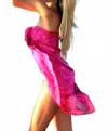 Malibutique Breeze Silk Swim Sarong In Fuchsia In Pink