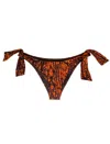 Malibutique Women's Snake Print Bikini Bottom In Orange In Orange
