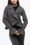 Malin Franke Wrap Sweater Wuth Ruched In Gray