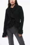 Malin Franke Wrap Sweater Wuth Ruched In Black