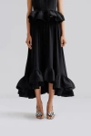 Malina Adriana Frilled Hem Midi Skirt In Black